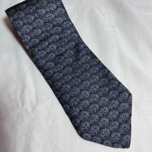 Calvin Klein Bronze, Silver and Gray Diamond-Pattern Men’s Silk Tie